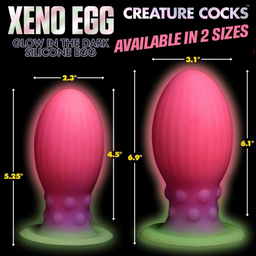 Xr brands Xeno Egg - Glow in the Dark - Siliconen Ei - XL - Roze (848518049070)