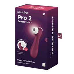 Satisfyer Pro 2 Generatie 3 - Double Air Pulse Vibrator - Liquid Air - Wijnrood (4061504051871)