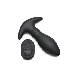 Xr brands Rim Slide - Sliding Ring Silicone Butt Plug - Zwart (848518051653)