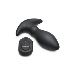 Xr brands Rim Slide - Sliding Ring Silicone Butt Plug - Zwart (848518051653)