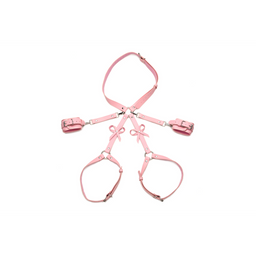 Xr brands Bondage Harness met Strikjes - XL/2XL - Roze (848518049445)