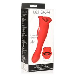 Xr brands Kiss and Tell Pro - Dual-Ended Kissing Vibrator - Rood (848518052759)