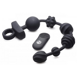 Xr brands Donkere Rattler - Vibrerende Siliconen Anale Ballen met Afstandsbediening (848518045027)