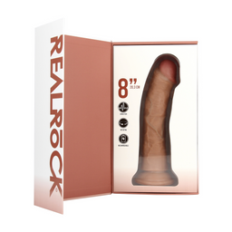 Realrock by shots Vibrerende en Rotating Regular Curved Cock - 8 / 20,5 cm - Tan (8714273041784)