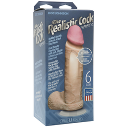 Doc johnson Realistic Cock met Ballen - Verwijderbare Vac-U-Lock Zuignap - ULTRASKYN - 6 / 16 cm - Vanille (782421005658)