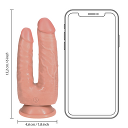 Realrock by shots Double Trouble Dildo 5/6 - 12,7/15,2 cm - Flesh (8714273505378)