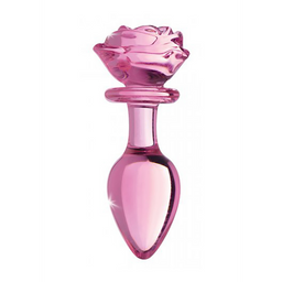 Xr brands Roze Roos - Glazen Butt Plug - Groot (848518042408)