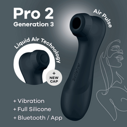 Satisfyer Pro 2 Generatie 3 - Double Air Pulse Vibrator - Liquid Air en Connect App - Zwart (4061504051857)