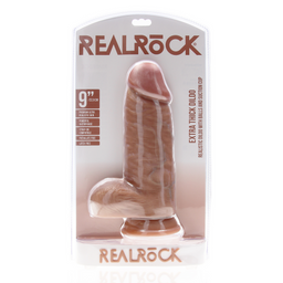 Realrock by shots Extra Dikke Recht met Balletjes 9 / 23 cm - Tan (8714273505231)