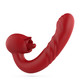 Crushious Osiria - Duwende en Likkende Rozen Vibrator - Rood (7403254160903)