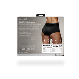 Ouch! by shots Vibrerende Strap-on Boxershort - M/L - Zwart (8714273938428)
