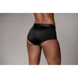 Ouch! by shots Vibrerende Strap-on Boxershort - M/L - Zwart (8714273938428)