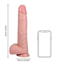 Realrock by shots Extra Large Straight met Ballen 13 / 33 cm - Vlees (8714273505019)