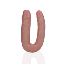 Realrock by shots U Vormige Dubbele Dildo 5 / 12,7 cm - Vlees (8714273505521)