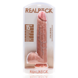 Realrock by shots Extra Large Straight met Ballen 15 / 38 cm - Vleeskleur (8714273505071)