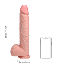 Realrock by shots Extra Large Straight met Ballen 15 / 38 cm - Vleeskleur (8714273505071)