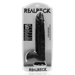 Realrock by shots Extra Large Straight met Ballen 15 / 38 cm - Zwart (8714273505064)