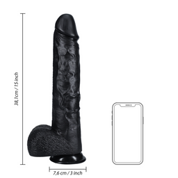 Realrock by shots Extra Large Straight met Ballen 15 / 38 cm - Zwart (8714273505064)