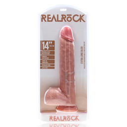 Realrock by shots Extra Large Straight met Ballen 14 / 35,5 cm - Vlees (8714273505040)