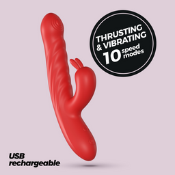 Crushious Lapin - Duwende Konijnen Vibrator - Rood (7403254159365)