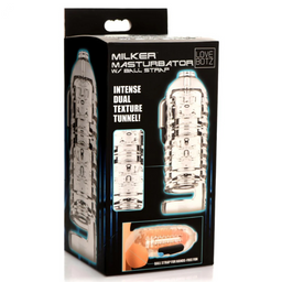 Xr brands Melker TPE Masturbator met Ball Strap - Doorzichtig (848518048516)