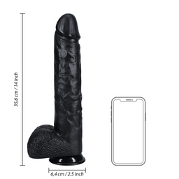 Realrock by shots Extra Large Straight met Ballen 14 / 35,5 cm - Zwart (8714273505033)