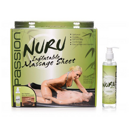 Xr brands Nuru - Opblaasbaar Massagedoek en Gel Kit (848518045393)