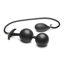 Xr brands Ass Rattler - Gewogen Opblaasbare Siliconen Anale Plug - Zwart (848518052360)