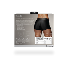 Ouch! by shots Vibrerende Strap-on Boxer - M/L - Zwart (8714273937797)