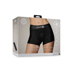 Ouch! by shots Vibrerende Strap-on Boxer - XS/S - Zwart (8714273937728)