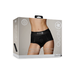 Ouch! by shots Vibrerende Strap-on Boxer - XS/S - Zwart (8714273938350)