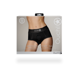 Ouch! by shots Vibrerende Strap-on Boxer - XS/S - Zwart (8714273938350)