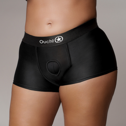 Ouch! by shots Vibrerende Strap-on Boxer - XL/XXL - Zwart (8714273937865)