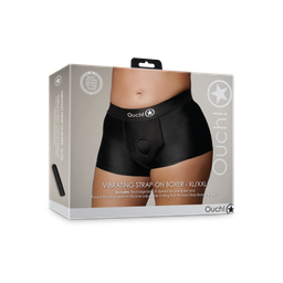 Ouch! by shots Vibrerende Strap-on Boxer - XL/XXL - Zwart (8714273937865)
