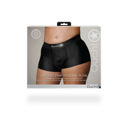 Ouch! by shots Vibrerende Strap-on Boxer - XL/XXL - Zwart (8714273937865)