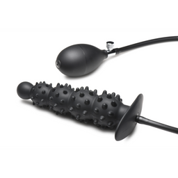 Xr brands Ass Puffer - Nubbed Inflatable Silicone Anale Plug - Zwart (848518052346)