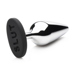 Xr brands Butt Slut - Metalen en Siliconen Anale Plug - Zilver (848518055279)