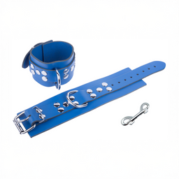 Red leather Ultra Leather Handboeien - Blauw (3662811296972)