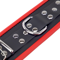 Red leather Leren Handboeien - Rood/Zwart (3701019809703)