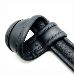 Red leather Leren Schorsingshandboeien - Zwart (3701019810334)