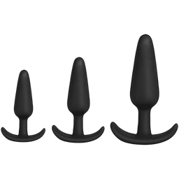 Doc johnson Tush Trainer - 3 Delige Siliconen Set - Zwart (782421089764)