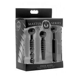 Xr brands Donkere Stangen - 3 Delige Silicone Penis Plug Set (848518023599)