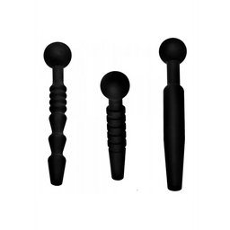 Xr brands Donkere Stangen - 3 Delige Silicone Penis Plug Set (848518023599)