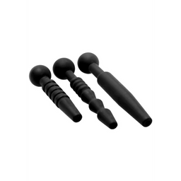 Xr brands Donkere Stangen - 3 Delige Silicone Penis Plug Set (848518023599)