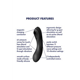 Satisfyer Curvy Trinity 4 - Insertable Air Pulse Vibrator - Zwart (4061504036540)