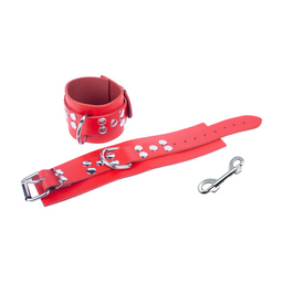 Red leather Ultra Leather Handboeien - Rood (3662811296965)