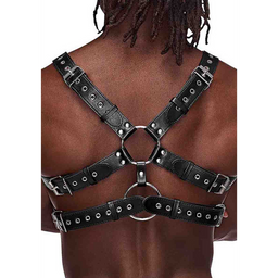 Male power Gemini - Imitatie Leren Harnas - One Size - Zwart (845830085953)