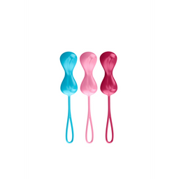 Satisfyer Power Balls - Kegel Balls - 3 Stuks - Turquoise/Rood/Roze (4049369016495)