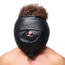 Red leather Gevoerde Leren Sensorische Kap - Zwart (3701019810587)