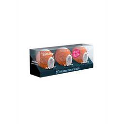 Satisfyer Crunchy - Masturbator Egg Set - 3 Stuks - Oranje (4049369043491)
